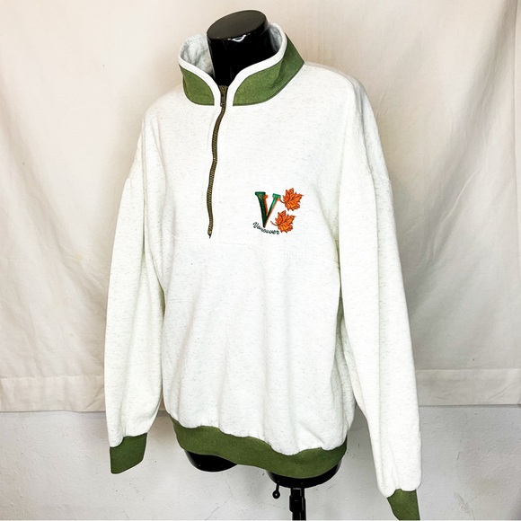 VINTAGE 90s Heather Gray Vancouver Embroidered Sweatshirt - Picture 10 of 14